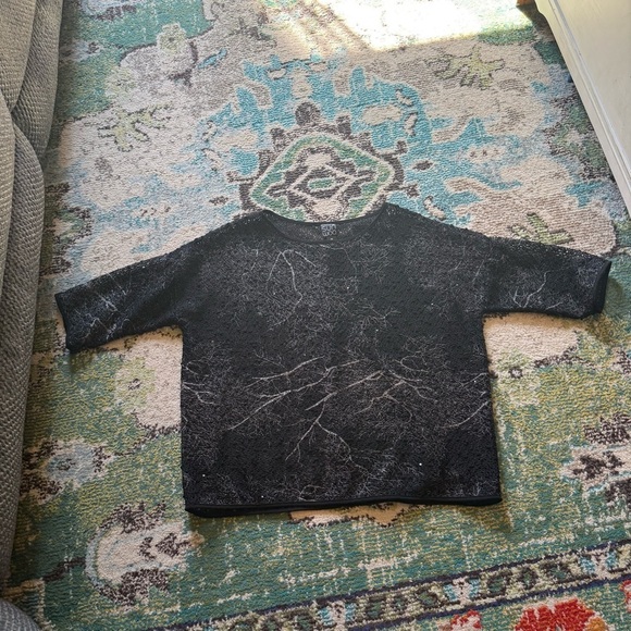 Sheer Clara Sun Woo Black Long Sleeve blouse - Picture 2 of 6